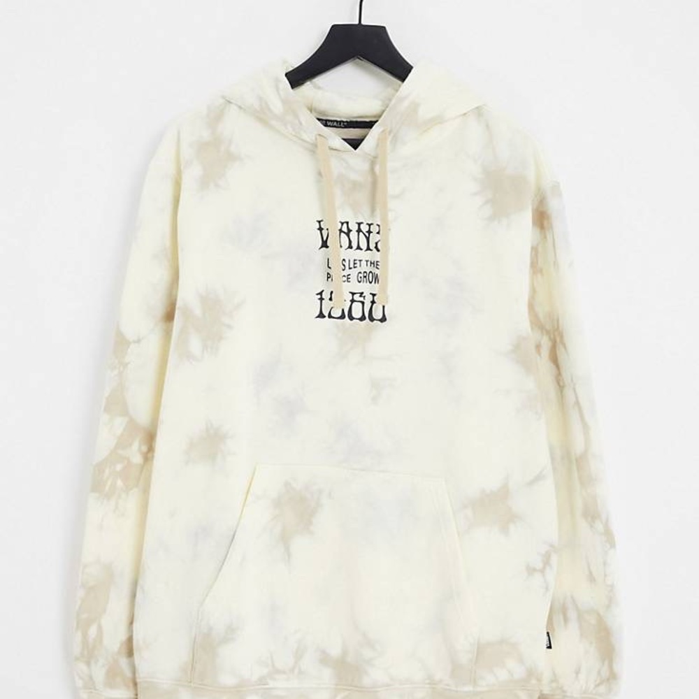 Vans Scattered tie dye back print hoodie in cream